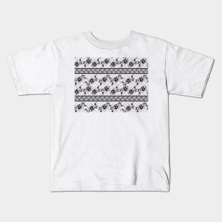 Black Lace Pattern Kids T-Shirt